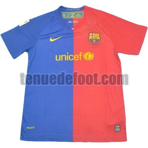 maillot fc barcelone lfp 2008-2009 domicile manche courte rouge bleu