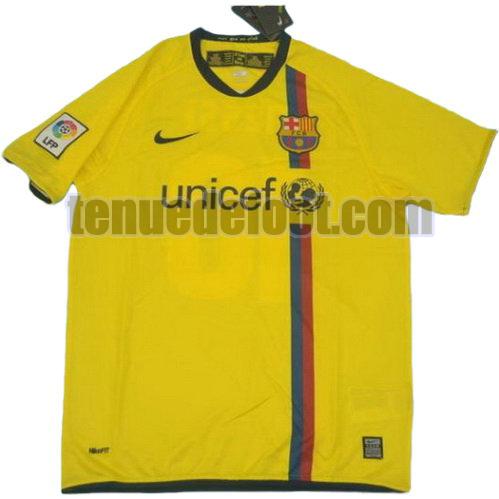 maillot fc barcelone lfp 2008-2009 exterieur manche courte jaune