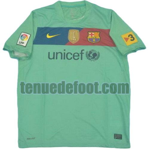 maillot fc barcelone lfp 2010-2011 exterieur manche courte vert