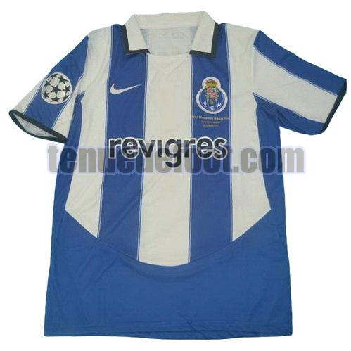 maillot fc porto 2003-2004 domicile manche courte bleu blanc