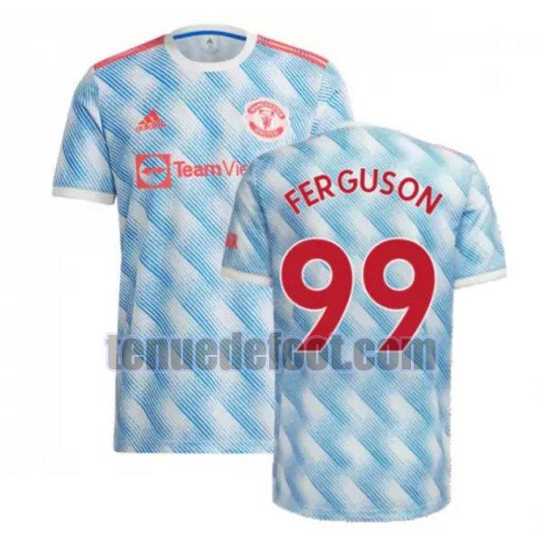 maillot ferguson 99 manchester united 2021 2022 exterieur bleu bleu