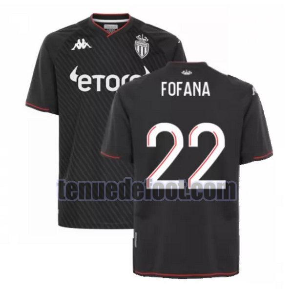 maillot fofana 22 as monaco 2021 2022 exterieur noir noir