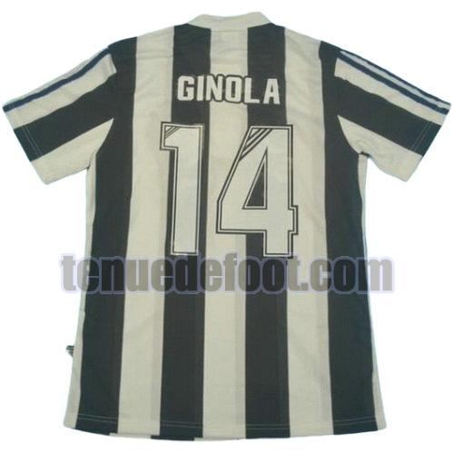 maillot ginola 14 newcastle united 1995-1997 domicile noir blanc