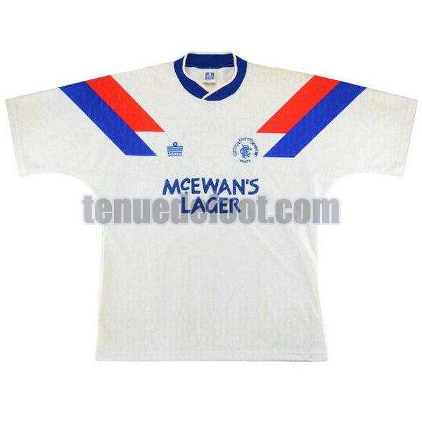 maillot glasgow rangers 1990-1992 exterieur blanc blanc