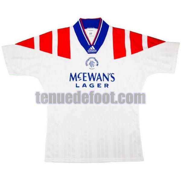 maillot glasgow rangers 1992-1993 exterieur blanc blanc