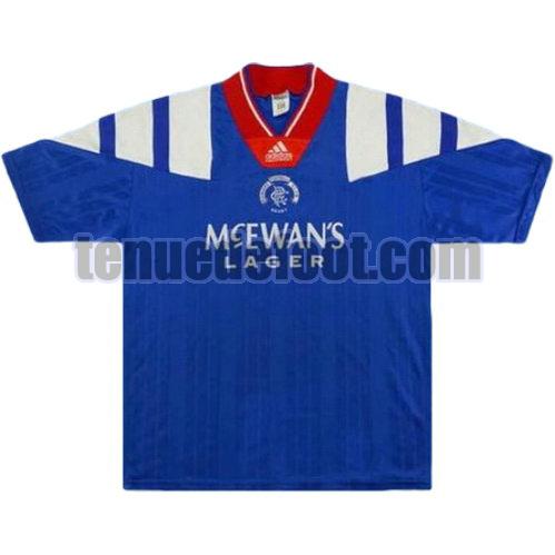 maillot glasgow rangers 1992-1994 domicile manche courte bleu