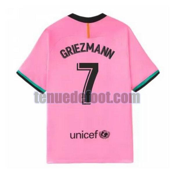 maillot griezmann 7 barcelone 2020-2021 troisième rose rose