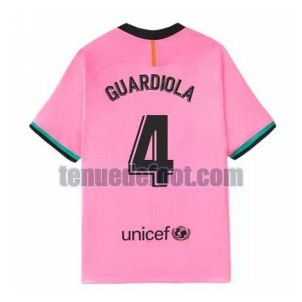 maillot guardiola 4 barcelone 2020-2021 troisième rose rose