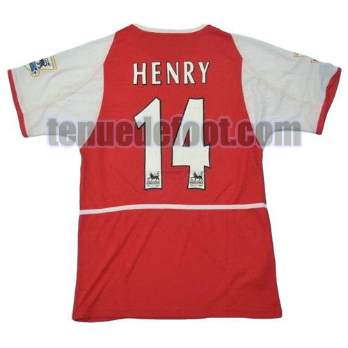 maillot henry 14 arsenal 2002-2004 domicile rouge