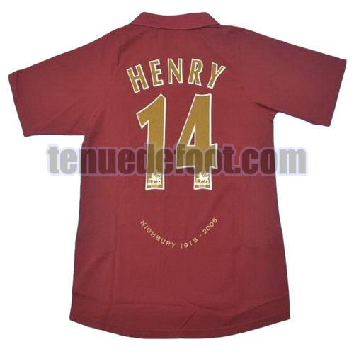 maillot henry 14 arsenal 2005-2006 domicile rouge