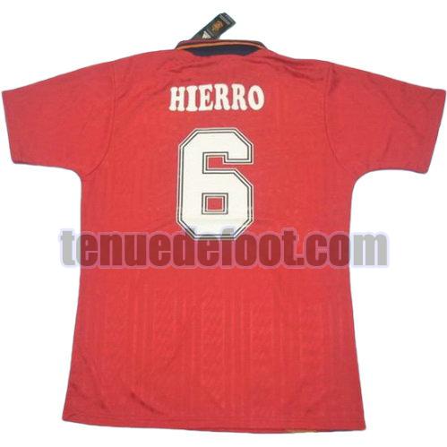 maillot hierro 6 espagne coupe du monde 1994 domicile rouge
