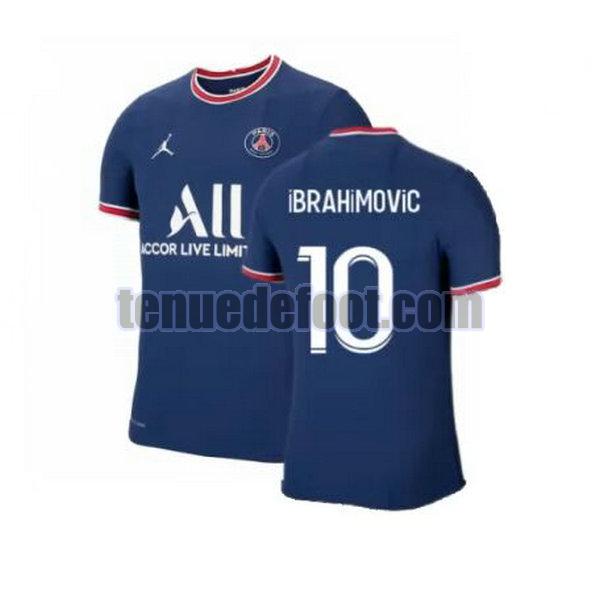 maillot ibrahimovic 10 paris saint germain 2021 2022 domicile bleu bleu