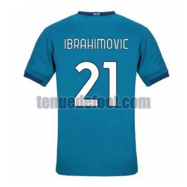 maillot ibrahimovic 21 ac milan 2020-2021 troisième bleu