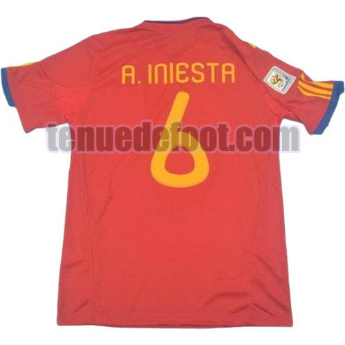 maillot iniesta 6 espagne coupe du monde 2010 domicile rouge