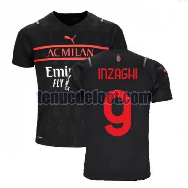 maillot inzaghi 9 ac milan 2021 2022 troisième noir noir