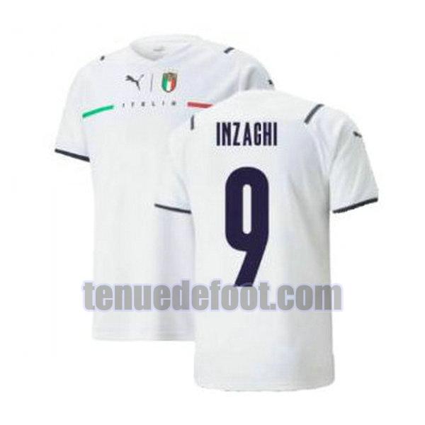 maillot inzaghi 9 italie 2021 2022 exterieur blanc blanc