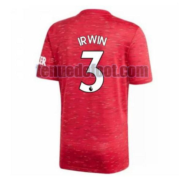 maillot irwin 3 manchester united 2020-2021 domicile rouge