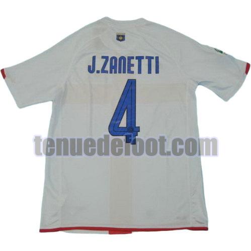 maillot j.zanetti 4 inter milan 2007-2008 exterieur blanc