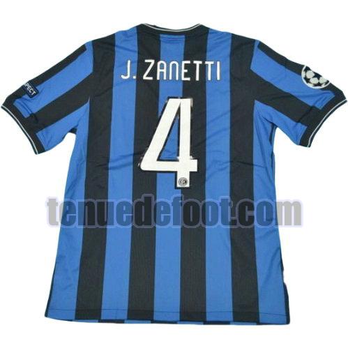 maillot j.zanetti 4 inter milan ucl 2010-2011 domicile bleu