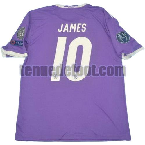 maillot james 10 real madrid ucl 2016-2017 exterieur pourpre