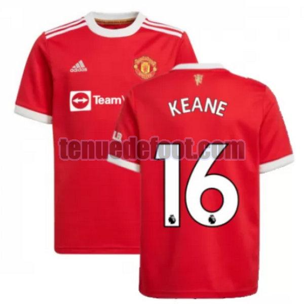 maillot keane 16 manchester united 2021 2022 domicile rouge rouge
