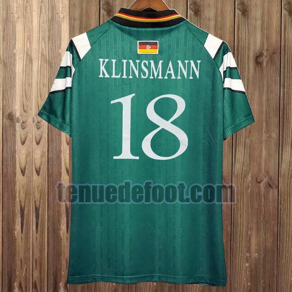 maillot klinsmann 18 allemagne 1996 exterieur vert vert