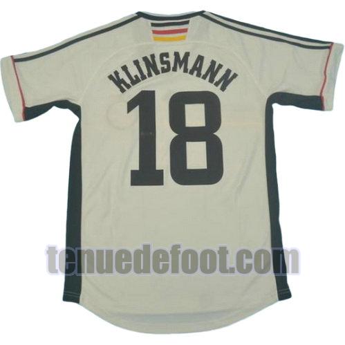 maillot klinsmann 18 allemagne coupe du monde 1998 domicile blanc