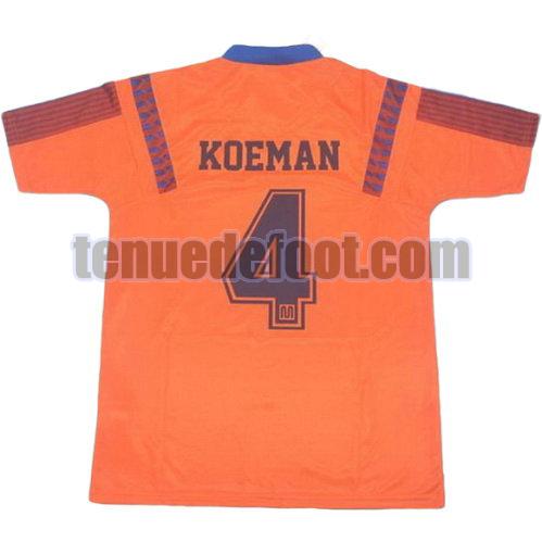 maillot koeman 4 fc barcelone ucl 1992 exterieur orange