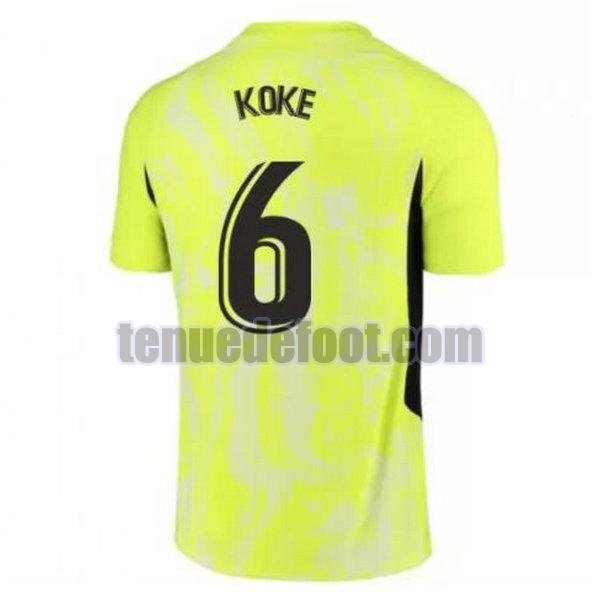 maillot koke 6 atletico madrid 2020-2021 troisième vert vert