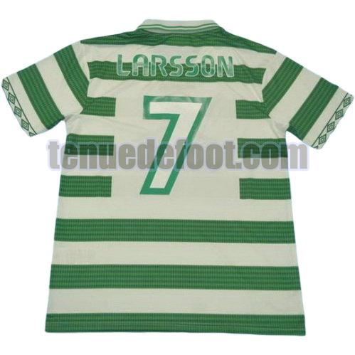 maillot larsson 7 celtic glasgow 1997-1998 domicile vert blanc