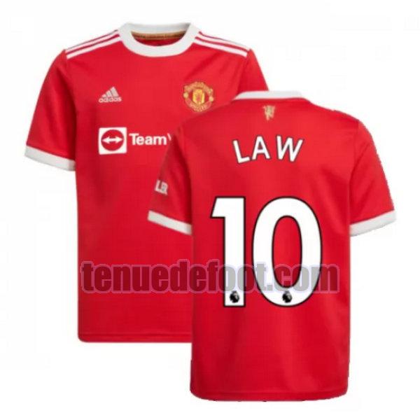 maillot law 10 manchester united 2021 2022 domicile rouge rouge