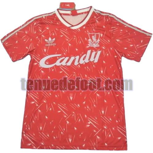 maillot liverpool 1989-1990 domicile manche courte rouge