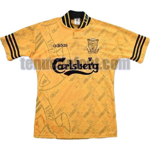 maillot liverpool 1994-1996 exterieur manche courte jaune