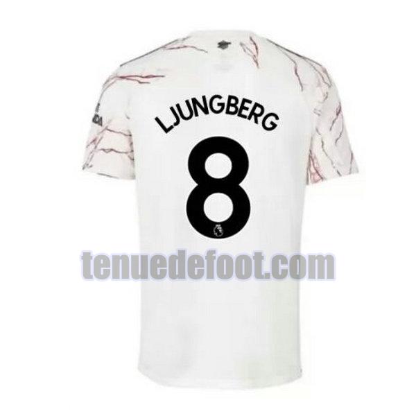maillot ljungberg 8 arsenal 2020-2021 exterieur blanc