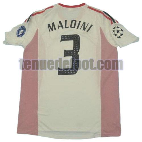maillot maldini 3 ac milan 2002-2003 exterieur blanc