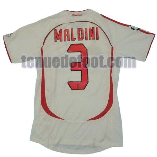 maillot maldini 3 ac milan 2006-2007 exterieur blanc
