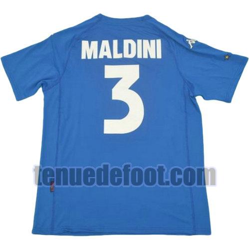 maillot maldini 3 italie 2000 domicile bleu