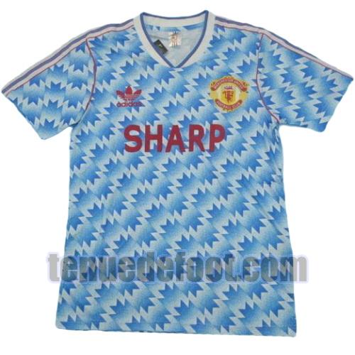maillot manchester united 1990-1992 exterieur manche courte bleu