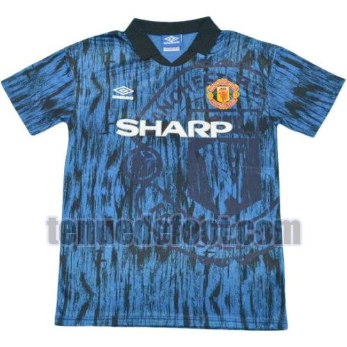 maillot manchester united 1992-1993 exterieur manche courte bleu