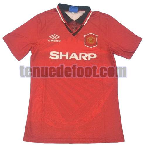 maillot manchester united 1995-1996 domicile manche courte rouge