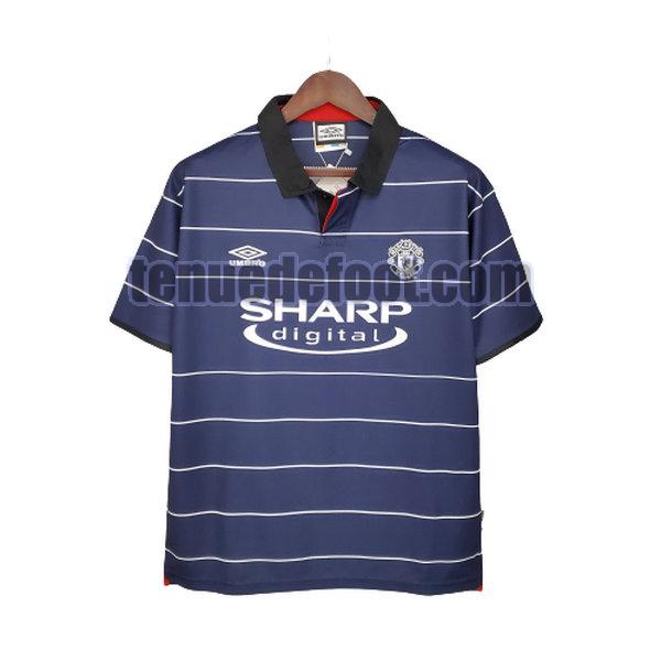 maillot manchester united 1999 2000 exterieur bleu bleu