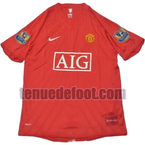 maillot manchester united 2007-2008 domicile manche courte rouge