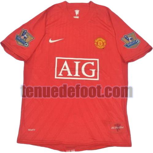 maillot manchester united 2008-2009 domicile manche courte rouge