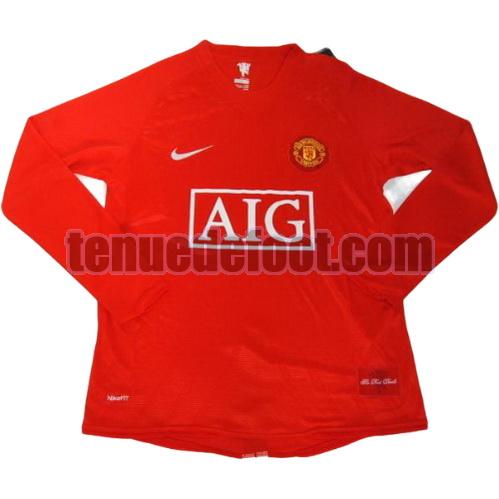 maillot manchester united 2008-2009 domicile manche longue rouge