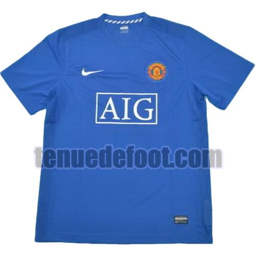 maillot manchester united 2008-2009 exterieur manche courte bleu