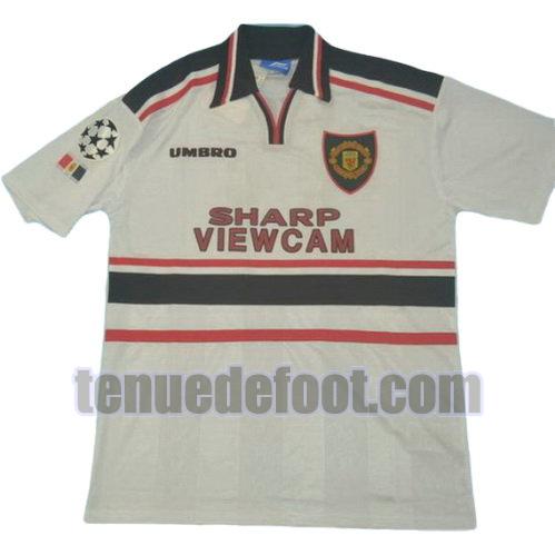 maillot manchester united lega 1998-1999 exterieur manche courte blanc