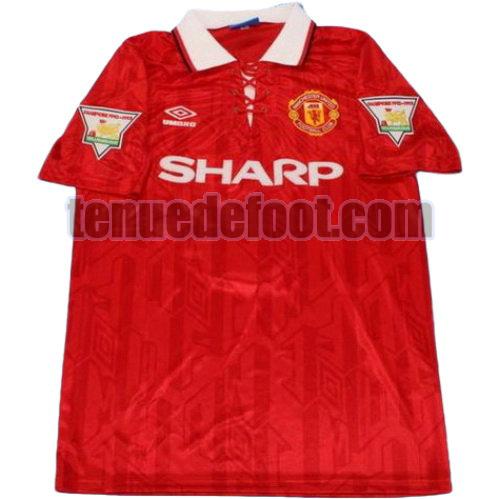 maillot manchester united pl 1994 domicile manche courte rouge