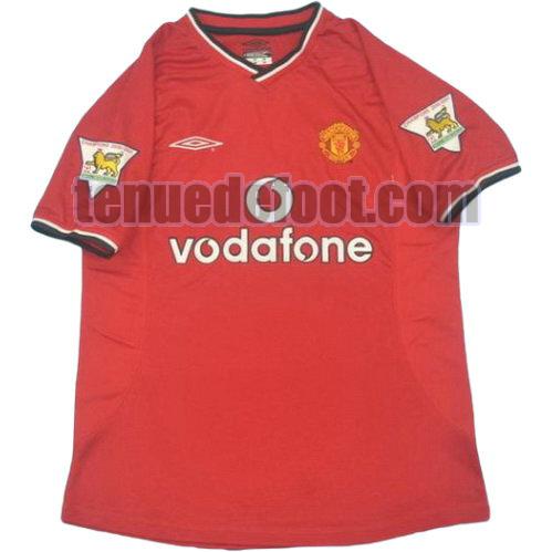 maillot manchester united pl 2000-2002 domicile manche courte rouge