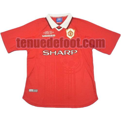 maillot manchester united ucl 1999 domicile manche courte rouge