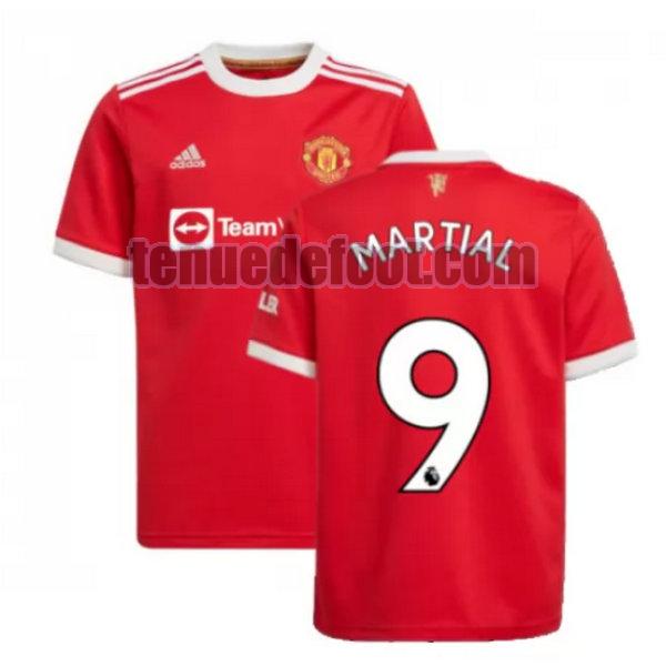 maillot martial 9 manchester united 2021 2022 domicile rouge rouge